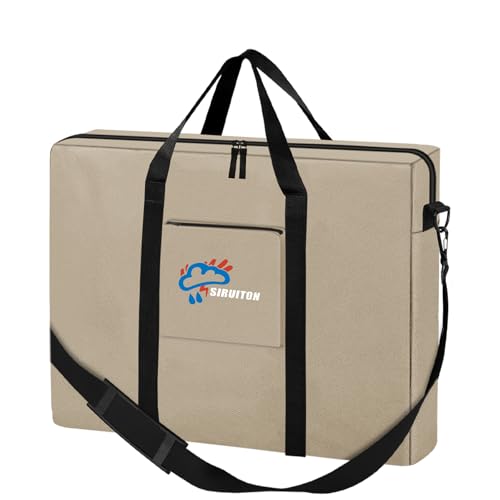 SIRUITON Folding Table Storage Bag, Portable 600D WaterProof Carry Bag for Folding Picnic/Camp Tables with Reinforcing Plate & Shoulder Strap, 25" D x 25" W x4.7 H Fits 4FT Folding Tables - size: Khaki - 4ft Folding Tables Bag