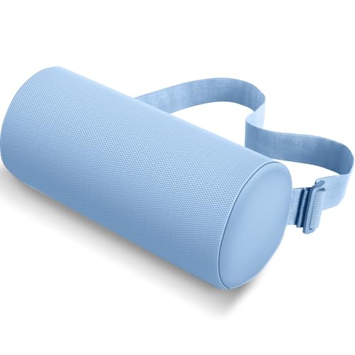 Lumbar Roll Support Pillow for Office Chair, Car, Gaming Chair, Memory Foam Back Cushion with Washable Cover for Relieving Back Pain & Improving Posture,Light Blue - color: Light Blue, size: Standard
