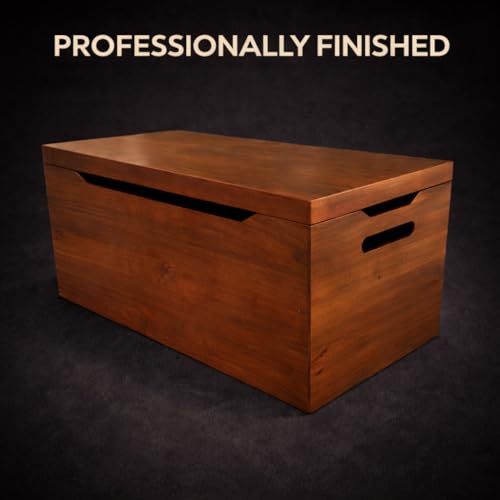 Fully Assembled, Solid Wood Storage Chest with Lid & Handles, Wooden Box, Organizer, Storage, Birthday, Gift, Blankets, Clothes, Keepsakes, Anti-Slam Hinges, 30” Professional Walnut Finish - color: Walnut