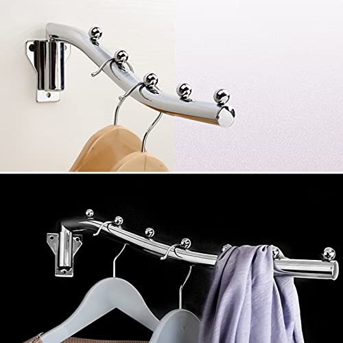 2 PCS Wall Mount Clothes Hanger Foldable, Laundry Hangers Wall Mount Retractable, Outdoor Indoor Wall Mounted Clothes Drying Rack Coat Hook for Laundry Room Closet Organizers and Storage for Wardrobe - size: 5 HOOKS x 2