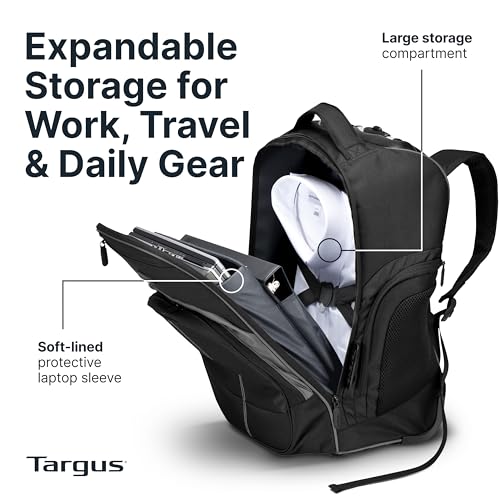 Targus 16 Inch Compact Rolling Backpack, Black - Wheeled Travel Bag Fits Laptops Up to 16” - style: Rolling Backpack