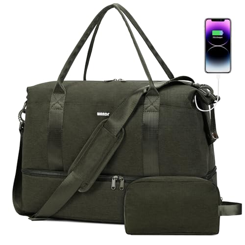 For Spirit Airlines Personal Item Bag Underseat Carry On Bag with Wet Pocket & Shoe Compartment & USB Charging Port - color: Dark Green