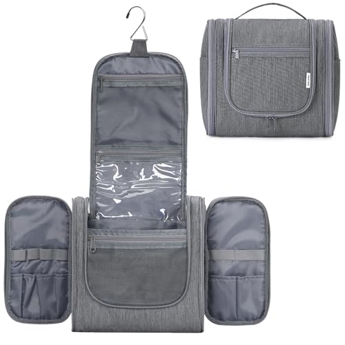 Narwey Hanging Toiletry Bag for Women Travel Makeup Bag Organizer Toiletries Bag Men for Cosmetics Essentials Accessories (Large, Grey) - color: AC-Grey, size: Large