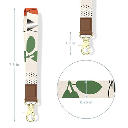 Aiawoxc Credit Card Holder, Small RFID Wallet Slim Leather Card Organizer Case with Zipper and Wristlet Strap, Tropical Plants - color: Tropical Plants, size: Wrist Strap