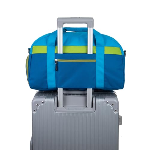 Kids Duffle Bag for Boys or Girls, Fit Sports Practice, or Overnight Travel Weekend (Blue) - color: Blue
