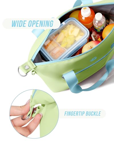 GLORIEROO Pastel Lunch Box Women | Insulated Soft Waterproof Leakproof Lunch Bag Cooler | Adjustable Strap | BPA-Free - color: Mint Breeze