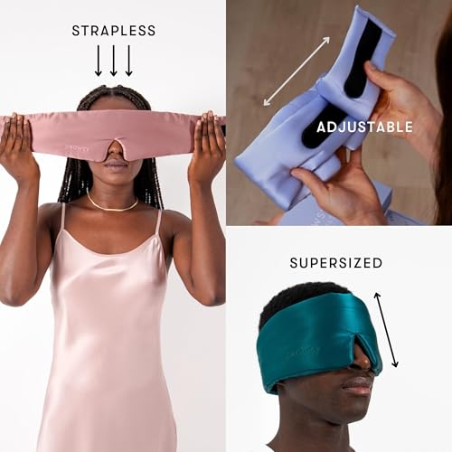 DROWSY Silk Sleep Mask - Face-Hugging, Padded Cocoon for Luxury Sleep in Total Darkness - 100% Pure Mulberry Silk (Damask Rose) - color: Damask Rose, size: 1 Count (Pack of 1)