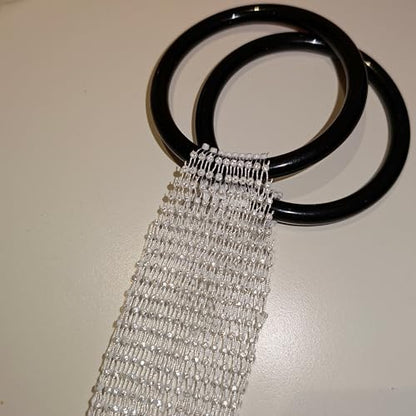 Munyee Hua Rhinestone Jeweled Bottle Wine Bag Reusable Tote Carrier Crystal Mesh Evening Purse with Ring Handle Gift Bags Carrier for Birthday Picnic Party Wedding (Black Handle White Rhinestone) - color: Black Handle White Rhinestone