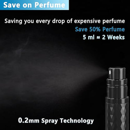 Travel Perfume Atomizer Bottle Refillable - 5ml Leakproof Fragrances Perfume Atomizer, Portable Perfume Sprayer, Perfume Refillable Bottle for Traveling (Black) - color: Black