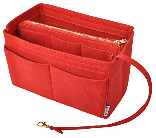 Vercord Felt Organizer Insert for Purse Handbag Tote Bag in Bag Inside Shaper Divider Neo Red Small - color: A Red, size: Small