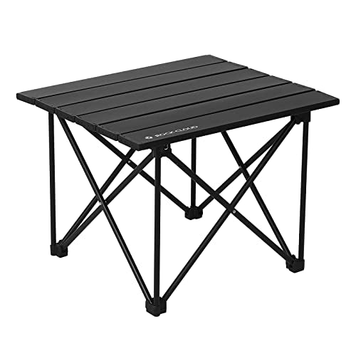 ROCK CLOUD Portable Camping Table Ultralight Aluminum Camp Table Folding Compact Beach Table for Camping Hiking Backpacking Outdoor Picnic(Reinforced Frame-Small) - color: Reinforced Black