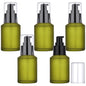 Segbeauty 2oz Frosted Glass Travel Lotion Container Refillable, 5pcs Small Travel Containers for Creams, 60ml Mini Empty Lotion Bottles with Pump Dispenser, Cosmetic Containers Bottle for Oils Creams - color: Green, style: 5pcs 2oz