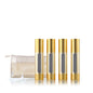 Gold, 50ml empty cosmetic pump bottle with travel bag, refillable, vacuum pump bottle for lotion, toner, foundation make-up, hair oil, hand sanitizer and other liquids, 7 pieces (1.7 oz/50ml) - size: 50 ML