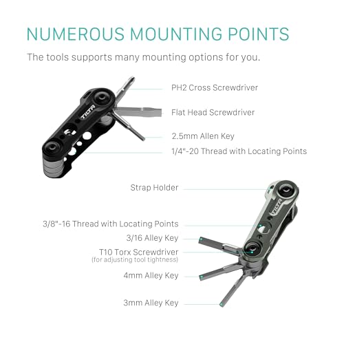 Tilta Multi-Functional Mini Tool Kit | Features Allen Keys and Screw Drivers | Compact & Lightweight | Compatible with Most Cages & Camera Systems (Spruce Green) TA-MMT-SG - color: Spruce Green