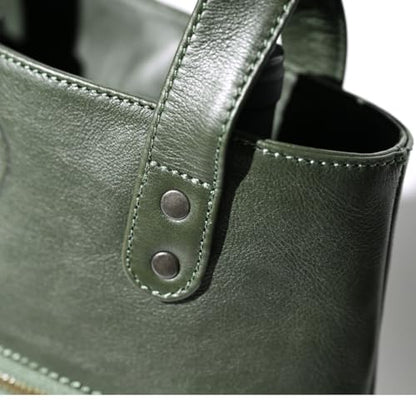 Premium Collection Genuine Leather Two-bottle Wine Tote | Luxury & Style Bag | Ideal Gift | Women and Men - color: Green
