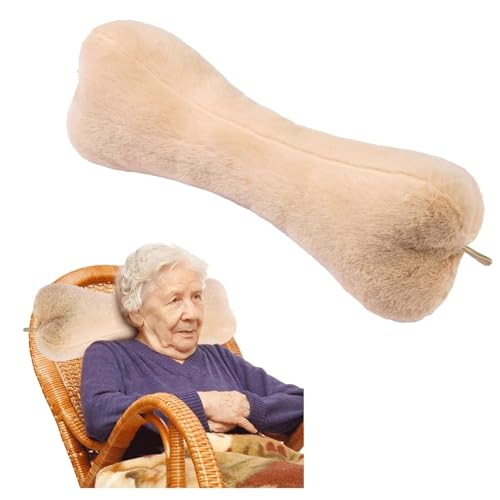 Head Recliner Pillow Adjustable Cotton Headrest Pillows for Recliner Chairs, Pain Relief Neck Support Pillow for Travel Home Sofa Armchair with Zipper Cover (Cream) - color: Cream