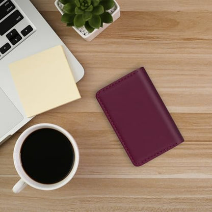 Business Credit Card Holders, Magnetic Sealing Anti Drop, PU Leather Debit Card Protector Organizer Case (Maroon Red) - color: Maroon Red