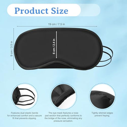 Bulk Sleep Masks, Black Eye Masks in Bulk, Featuring Elastic Straps and A Nose Bridge Design, Individually Packaged, Ideal for Travel Sleep and Quick Naps (100-PACK)