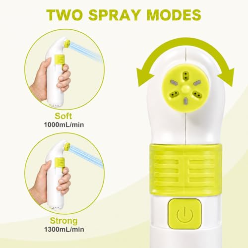 Portable Bidet for Travel – Electric High Pressure Rechargeable Bidet for Women & Men, 2.5L Bottle, 1600mAh Battery, 1300ML/min Strong Flow, Waterproof Personal Hygiene Sprayer for Travel & Home