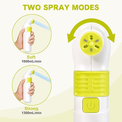 Portable Bidet for Travel – Electric High Pressure Rechargeable Bidet for Women & Men, 2.5L Bottle, 1600mAh Battery, 1300ML/min Strong Flow, Waterproof Personal Hygiene Sprayer for Travel & Home