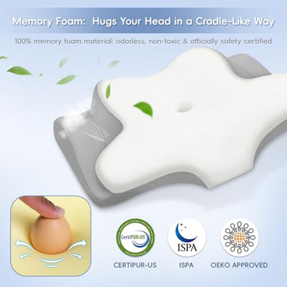 Cervical Neck Pillow, Memory Foam Pillows for Neck and Shoulder Pain Relief