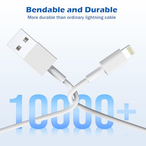 Charger for iPad,12W Fast USB i Pad Charging Fast Foldable Block Portable Travel Plug Adapter with USB A to Lightning iPhone Charging Cable Compatible with iPhone,iPad 9/8/7/6,Mini 5/4/3/2/1,Air 3/2/1 - size: 1PACK 3FT