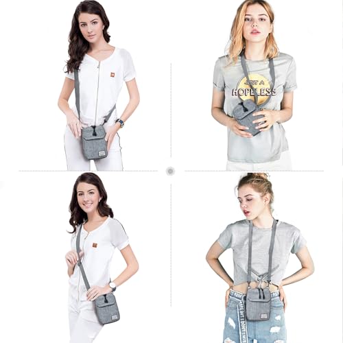 SEAFEW Mini Crossbody Bag Shoulder Bag for Men, Small Messenger Satchel Bag for Women - color: Grey