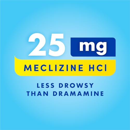 Bonine 48 ct. Non Drowsy Motion Sickness Relief, Sea Sickness, Car Sickness, Nausea, & Vomiting - Meclizine HCI 25mg, Travel-Sized - Raspberry Chewable Tablets - size: 48 Count