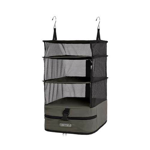 TABITORA Portable Hanging Travel Shelves Bag Packing Cube Organizer Suitcase Storage Large Capacity (Taupe L) - color: Taupe, size: Large