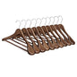 SONGMICS Extra Wide Wooden Suit Hangers, Set of 10 Clothes Hangers, Swivel Hooks, Non-Slip Bars, for Outfits, Suits, Coats, Shirts, Dresses, Walnut Color UCRW050KZ01 - color: Walnut Color