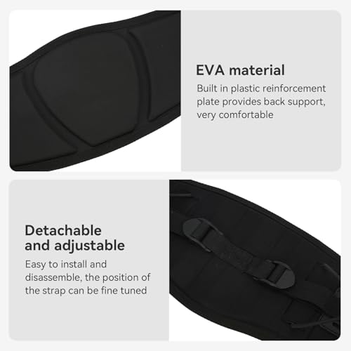 HERCHR Kayak Backrest, EVA Padded Kayak Seat Back Support Pad, Adjustable Portable Lumbar Cushioned Seat Pad for Canoe Boat Watersports Comfortable Lumbar Back Rest