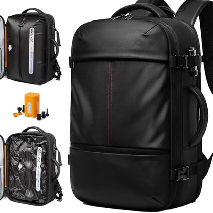 IKYWT Vacuum Seal Backpack Travel with Ultra-Power Pump, 80L Expandable Travel Backpack with Vacuum System w/TSA Lock - color: Black