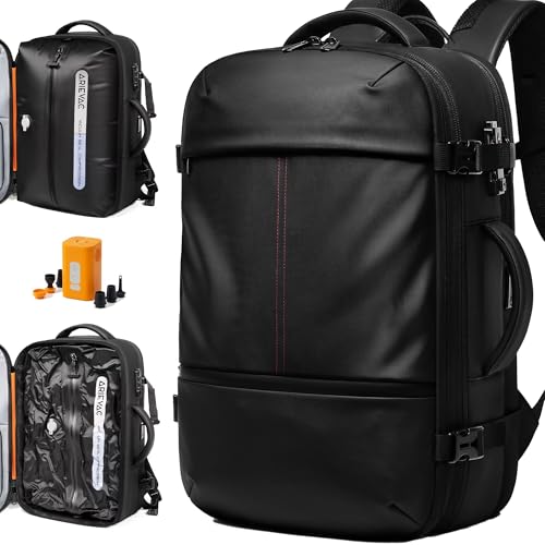 IKYWT Vacuum Seal Backpack Travel with Ultra-Power Pump, 80L Expandable Travel Backpack with Vacuum System w/TSA Lock - color: Black