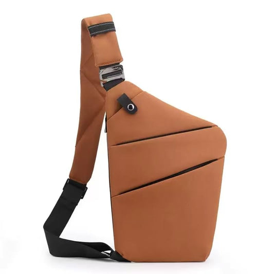 Crossbody Travel Bags for Women, Anti Theft Proof Safe Slim Sling Travel Purses, Personal Flex Shoulder Bag for Men Women - color: Brown, size: Right Shoulder