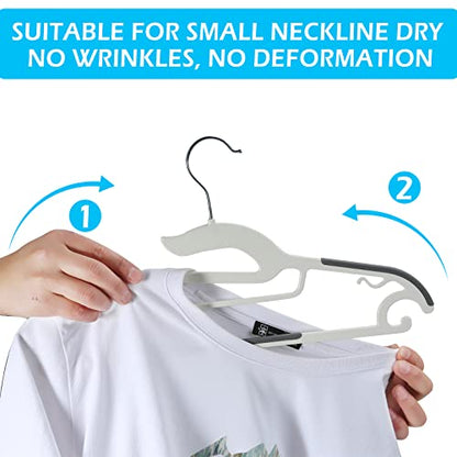 Tinfol Plastic Hangers 30Pack, Heavy Duty Dry Wet Clothes Hangers with Non Slip Pad, 16.3inch Space Saving Hanger, 360° Swivel Silver Hook for Shirts Pants Underwear Sweaters - color: Gray, size: 30 Pack