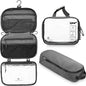 Toiletry Bag Kit 3 Piece Set: Hanging Travel Toiletry Bag + 311 TSA Cosmetic Liquid Bag + Accessory Organizer Pouch - color: Grey
