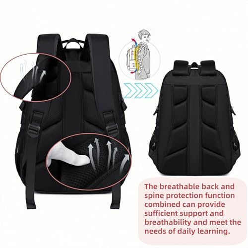 Laptop Backpack For Teen Boys Girls Durable Bookbag Middle High School Bag Women Men Waterproof Travel Daypack (BLack) - color: 1blcak