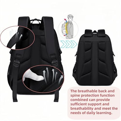 Laptop Backpack For Teen Boys Girls Durable Bookbag Middle High School Bag Women Men Waterproof Travel Daypack (BLack) - color: 1blcak
