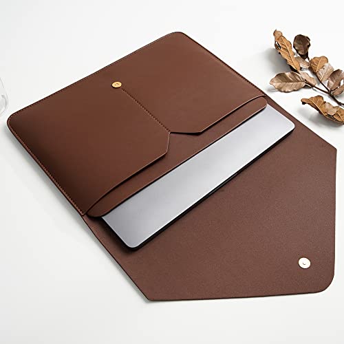 PU Leather Laptop Sleeve Compatible with New 14 inch MacBook Pro A2992 A2918 A2442,Old MacBook Pro Air 13, Surface Laptop 13.5, Thinkpad X1 Carbon 14 Color Set of 4PCS Dark Brown - color: Dark Brown, size: 14Inch Laptop