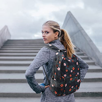 G4Free 20L Small Foldable Ultralight Waterproof Backpack for Camping Hiking Cycling Men Women - color: B-flower Black
