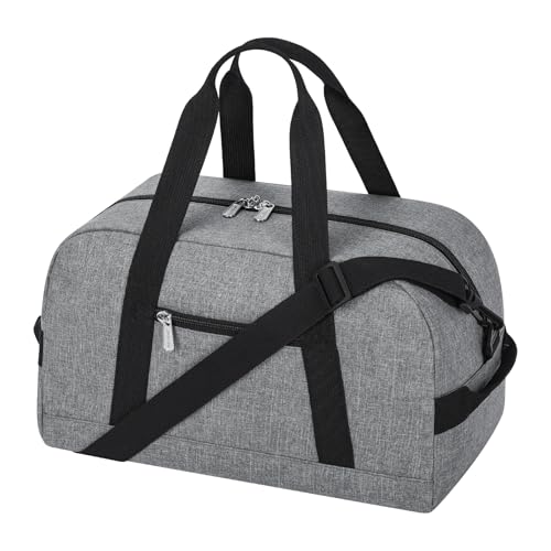 Apenze Small Gym Bag 14 inch lightweight Carry On Mini Duffel Bag for Travel Sport - light Grey - color: light Grey