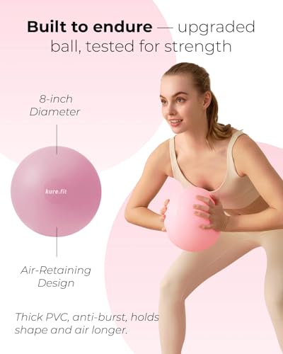 Pilates Kit for Women – Home Pilates Equipment Set with Ring, Ball & Resistance Bands | Pilates Starter Kit with Accessories in Gift Box - color: Pink, style: Essential Kit - 3PC