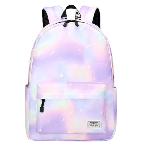 mygreen Kids Backpack, Kawaii Girls Backpack for School Ages 8-12 - color: Purple Blue,14 Inch Laptop