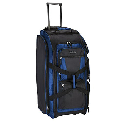 Travelers Club Xpedition 30 Inch Multi-Pocket Upright Rolling Duffel Bag - color: Neon Blue