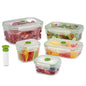 Lasting Freshness BPA-Free Plastic Vacuum Seal Containers with Hand Pump – Airtight Food Storage, Meal Prep & Pantry Organization, Preserves Freshness 5X Longer, 11-Piece Set - color: 11 Piece Rectangular