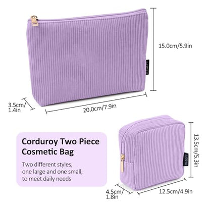 MAGEFY Makeup Bag Small Cosmetic Bag for Women - color: Purple-2pcs-Small+Large