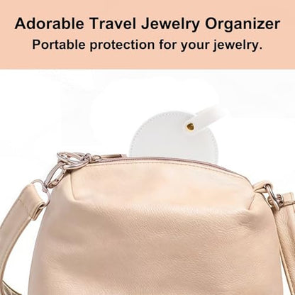 Travel Jewelry Case, Elegant Half-Moon Design with Golden Accents, Detachable Handle, White Personalized Accessory Organizer, Fashion-Forward Gift for Women and Teens(A) - style: A