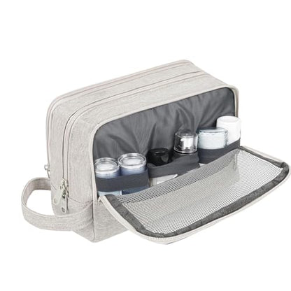 Toiletry Bag for Men Hanging Dopp Kit Water Resistant Shaving Bag Small Toiletry Bag for Traveling (Denim Pure Beige) - color: Denim Pure Beige