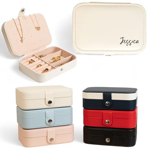 Custom Travel Jewelry Organizer, Jewelry Box, Ring Holder For Jewelry, Travel Accessories For Women, Jewerly Organizator, Bridesmaid Gifts - color: Custom Name Corner