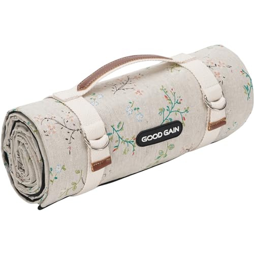 Picnic Outdoor Blankets Waterproof Extra Large - Beach Mat Sand Free Foldable with Carry Strap | Portable Camping Blanket | Park Blanket for Grass Park, Hiking, Travel, Concerts, Indoor(Multi Flower) - color: Multi Flower